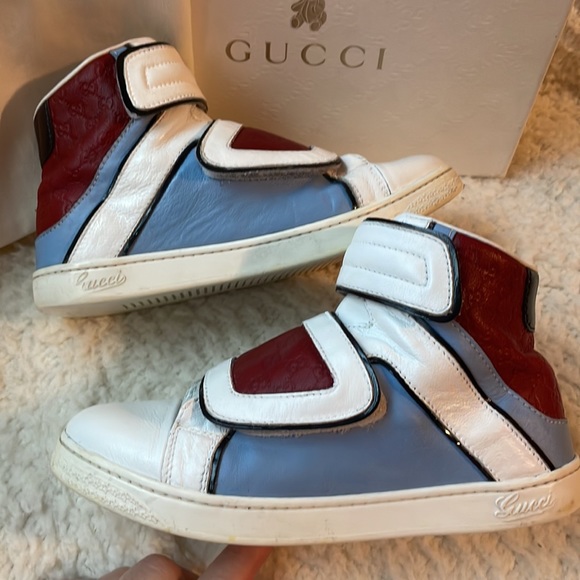 Gucci Kids White Leather Coda Pop High-top Sneaker - Picture 5 of 9
